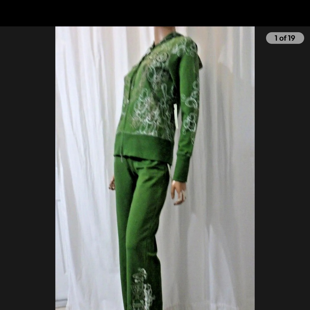 NWT VERTIGO PARIS GREEN COMBO TRACKSUIT SET SIZE M MSRP $140.00